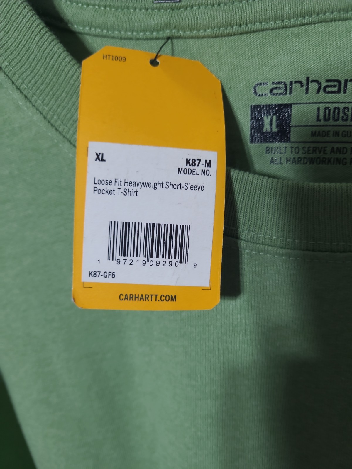 NWT Carhartt Men’s Loose Fit Heavyweight S/S Pocket T-Shirt Green K87 Sz XL