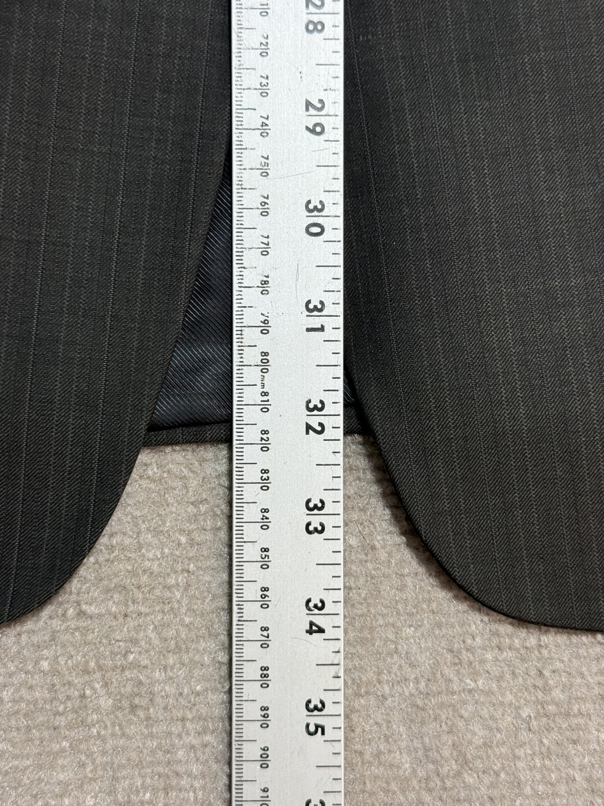 Visconti Blazer Suit Jacket Mens 46R Gray Pinstripe Super 140s Wool 3 Button