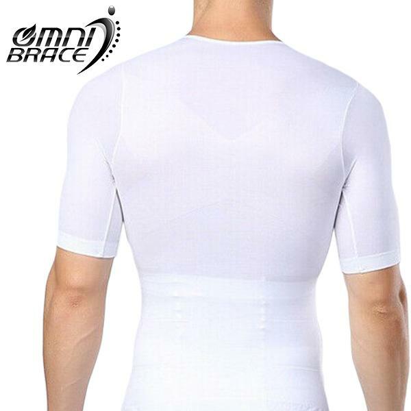 OmniBrace Men’s Body Slimming Short Sleeve Compression T-Shirt Up To 3XL & 4XL