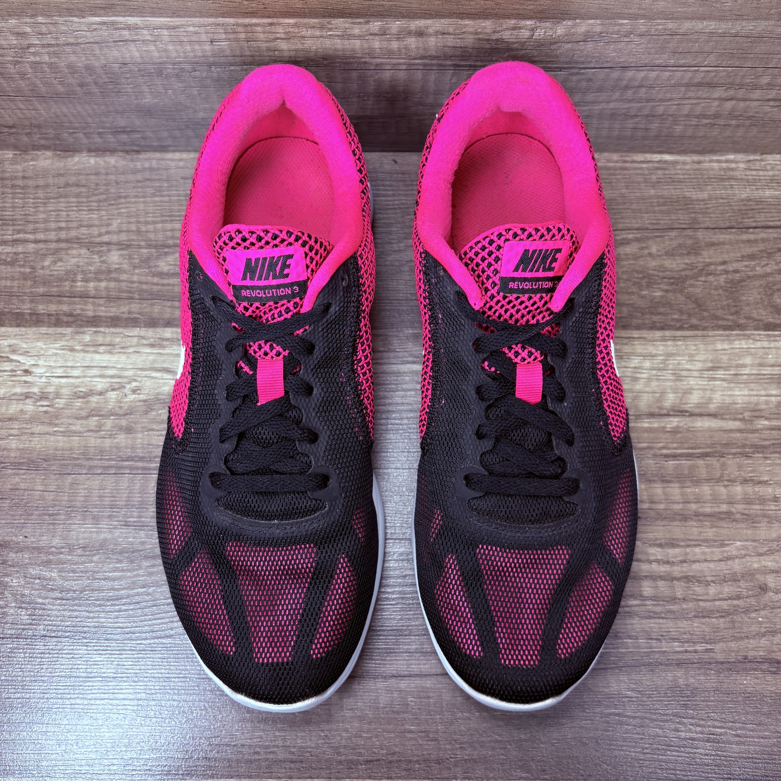Nike Revolution 3 Black Pink Womens US Size 8 EUR 39 819303-600 Running Shoes