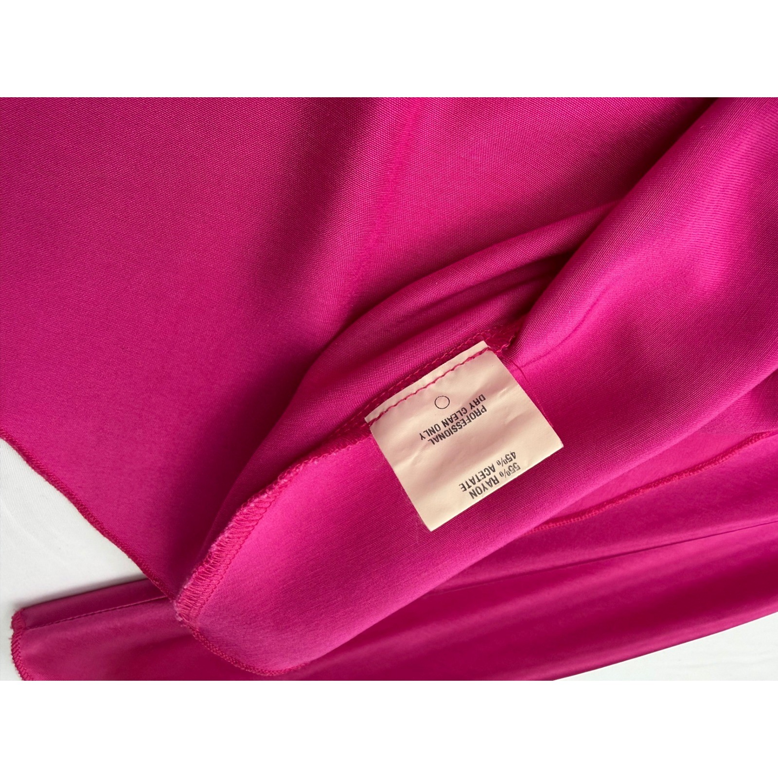 Cache Womens Fuchsia Pink Satin Cold Shoulder Bell Sleeve Cutout Blouse Size 6