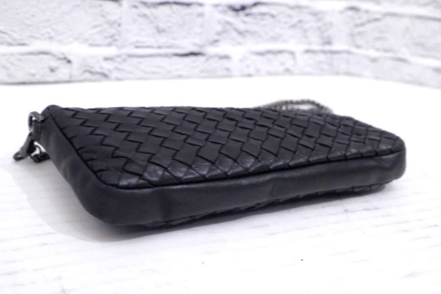 [Authentic] BOTTEGA VENETA Intrecciato Leather Crossbody Mini Shoulder Bag Pouch