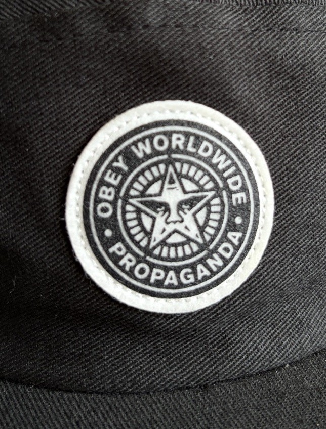 OBEY PROPAGANDA Hat Adult OS Black Icon Star Logo 5 Panel Adjustable Camper Cap