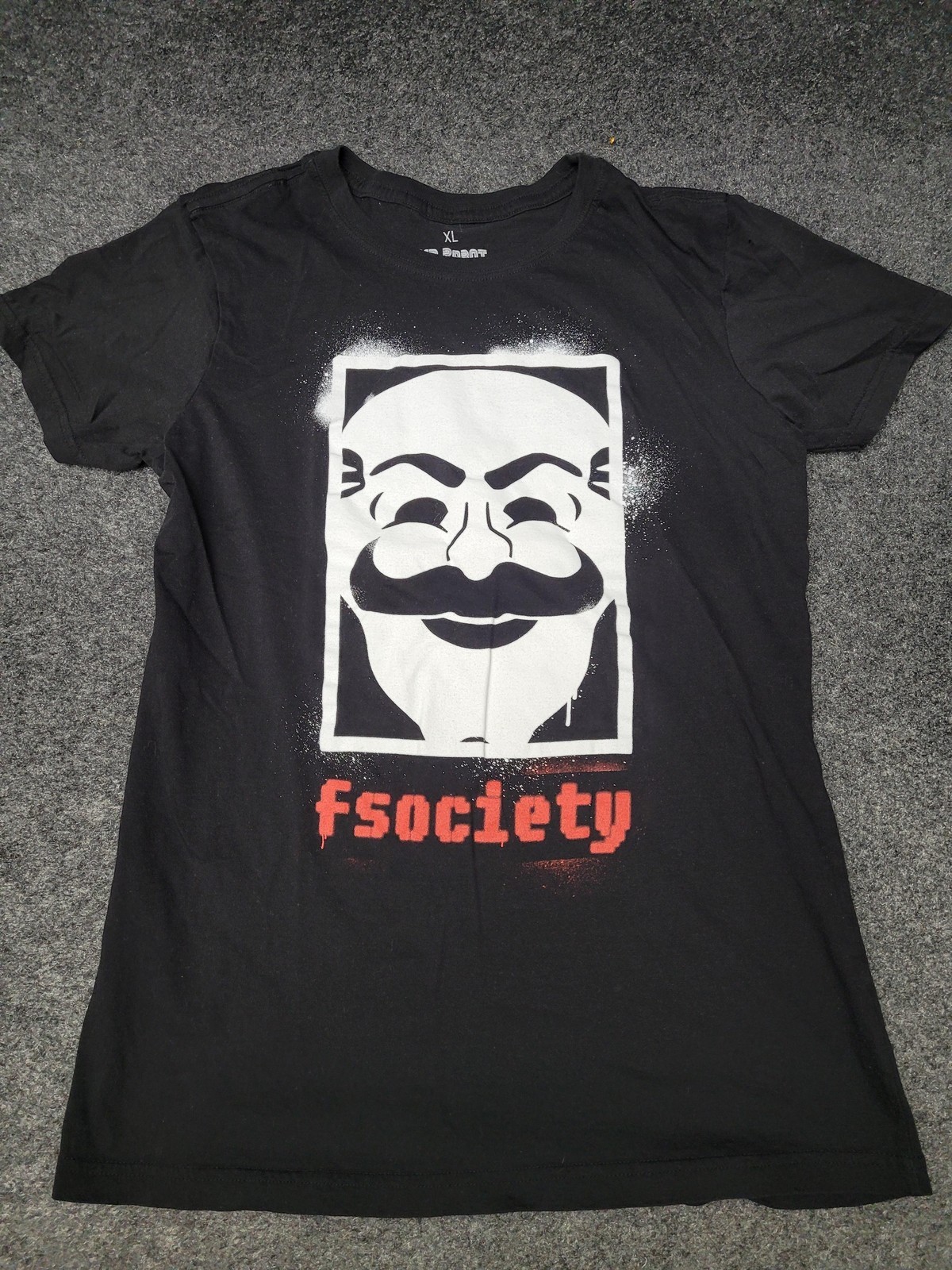 Mr Robot Shirt Womens XL Black fsociety Loot Crate Exclusive Tee TV Show Graphic