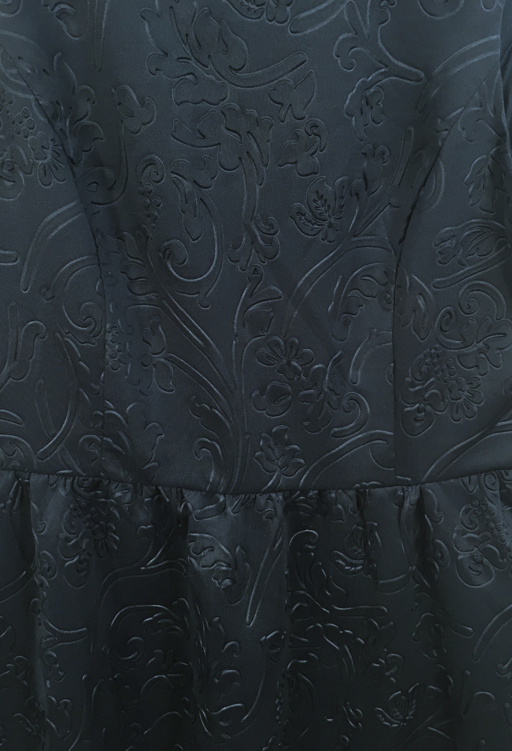 Kensie Dress Size 10 Navy Blue Textured Foliage Sleeveless Side Zipper