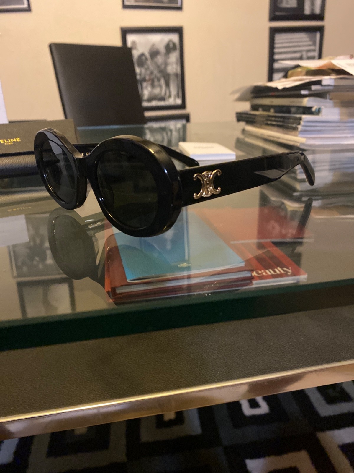 Celine Triomphe CL40194U Sunglasses – Black Frame & Lens – Free Ship + Returns