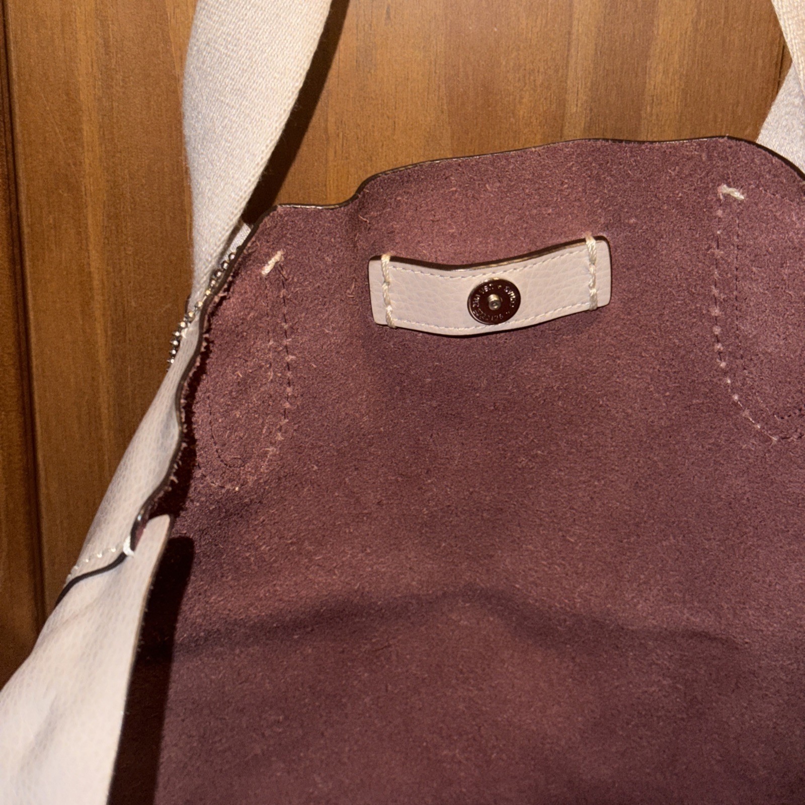 Coach F58660 Derby Tote Light Gray Super Soft Pebbled Leather Shoulder Bag