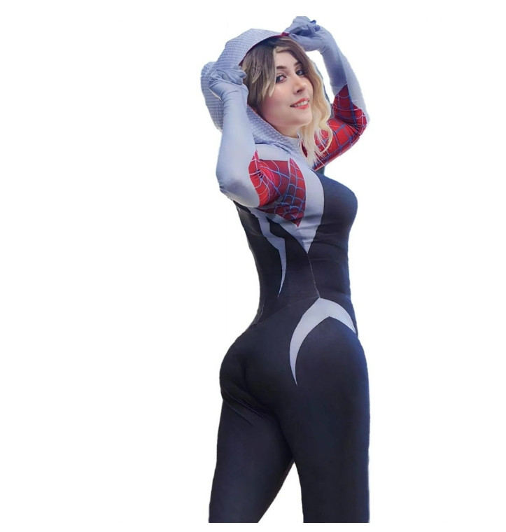 Spider-Gwen Stacy Jumpsuit Spider-Woman Zentai Tight Cosplay Costume