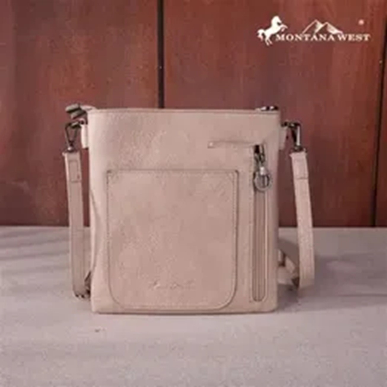 Montana West Handbag Western Feather Concealed Carry Crossbody(khaki)