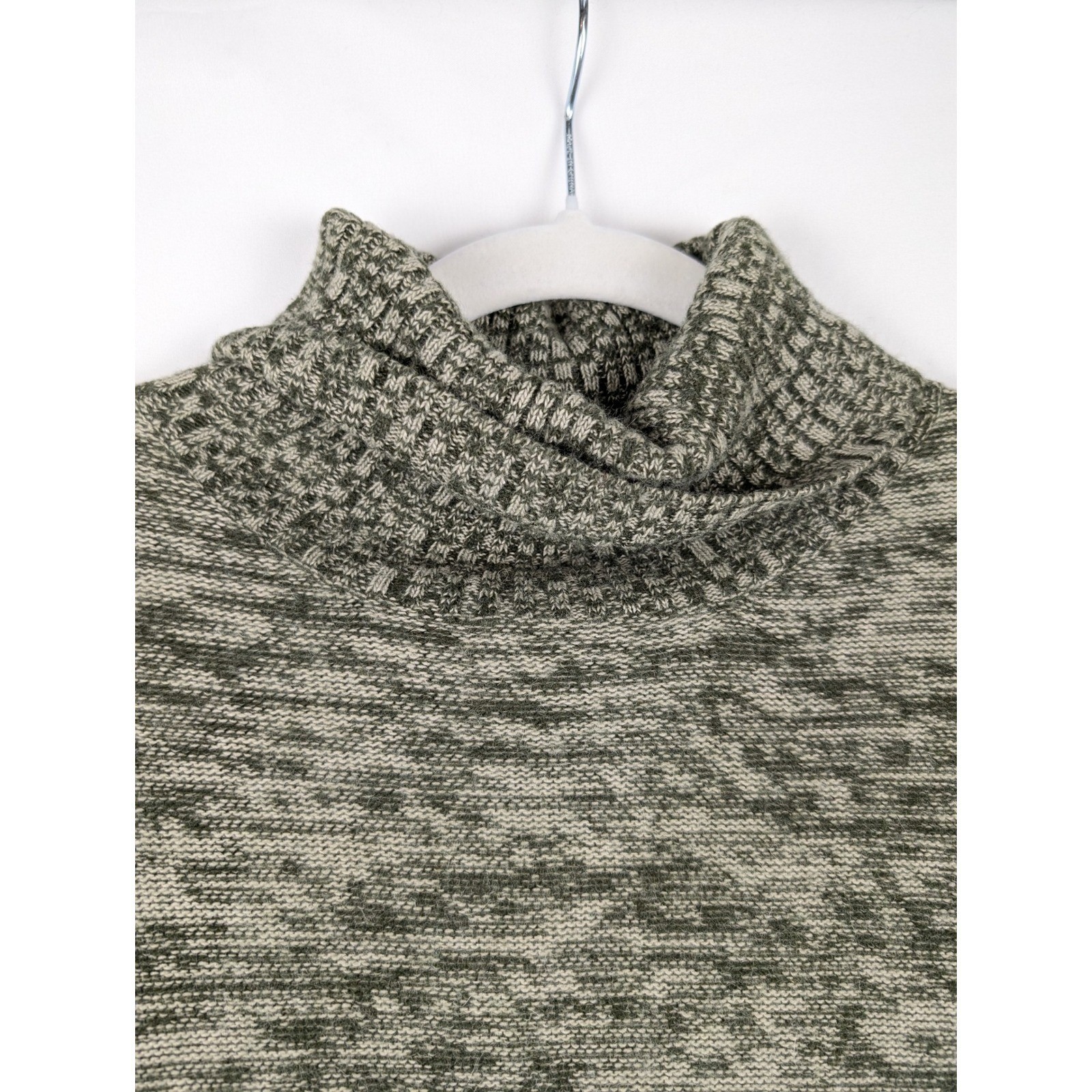 Cashmere Silk Angora Turtleneck Sweater Size M Green Cottagecore Luxury Apre Ski