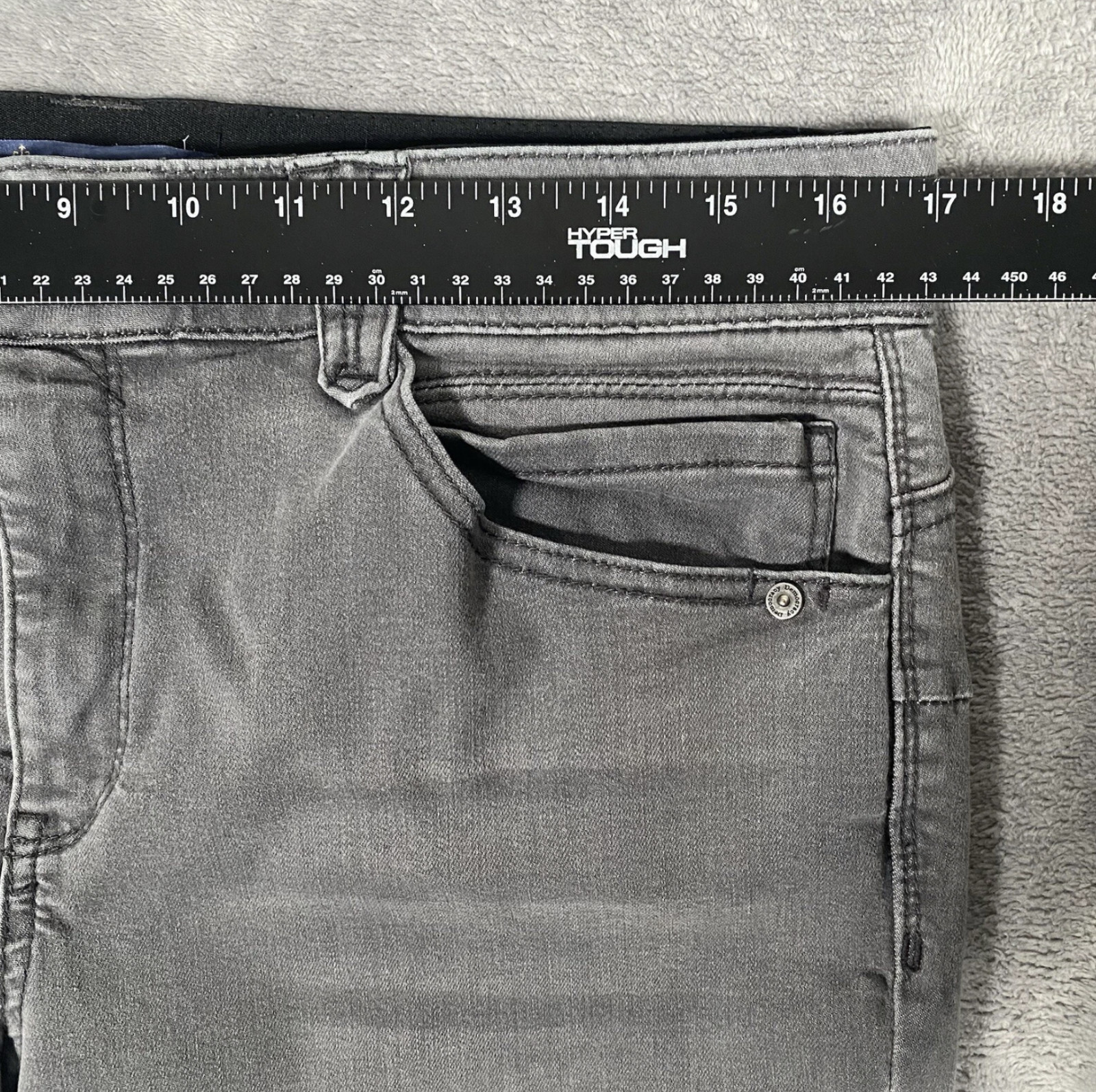 Democracy Jeans Womens 14 Gray Ab Solution Elastic Waist Ankle Lenght Distressed