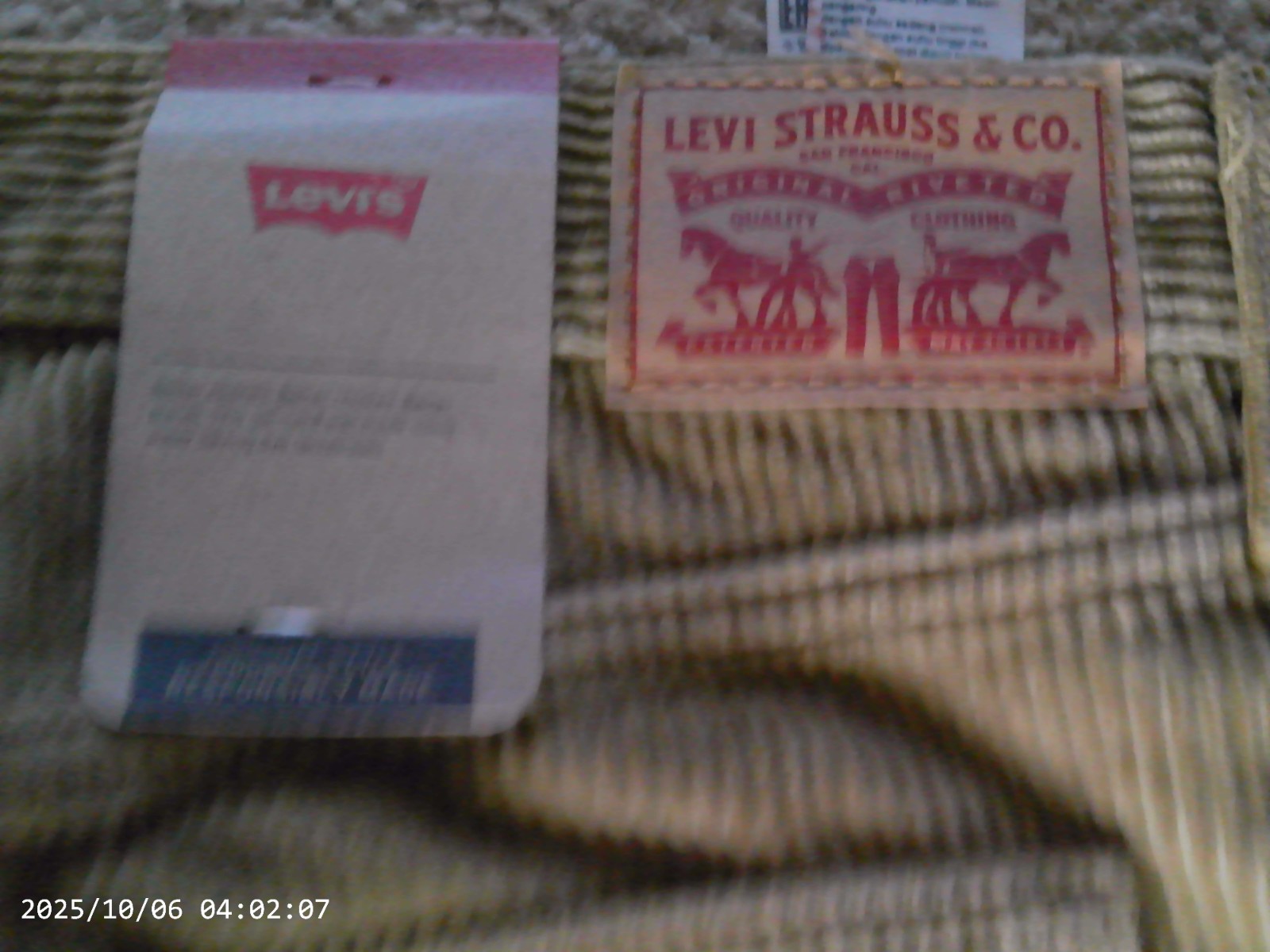 Levis Corduroy Pants Mens 29×30 Golden Brown Jeans NEW with tags