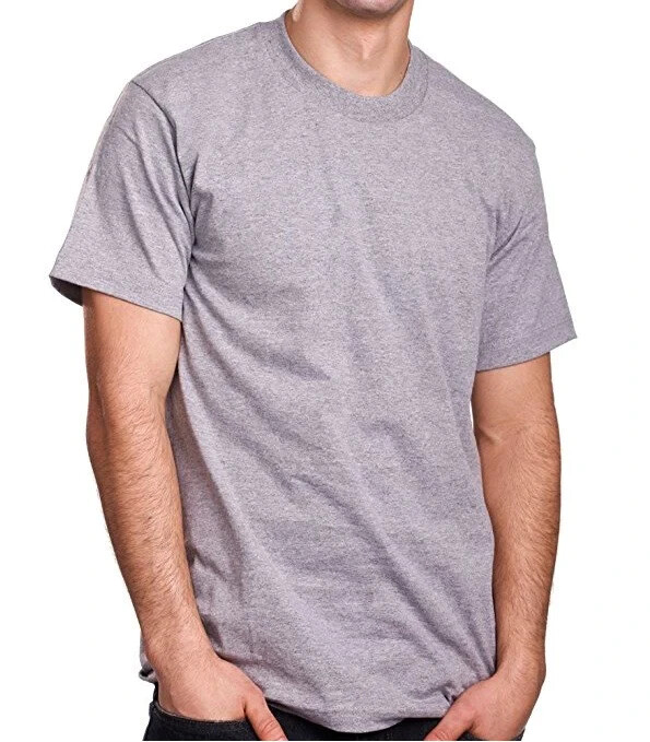 5 NEW PRO 5 PRO5 T-SHIRT SUPER HEAVY GREY TEE PLAIN BLANK SMALL 5PC