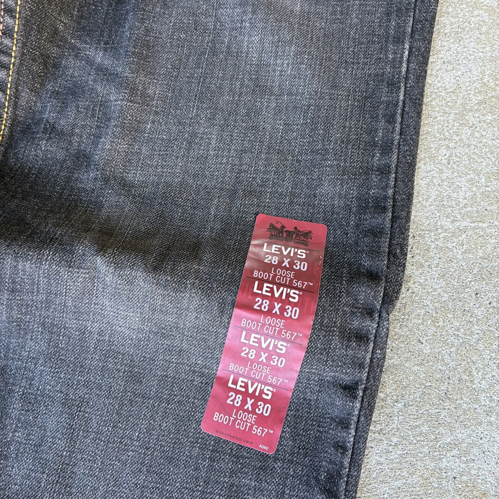 VTG Levi’s 567 Loose Boot Cut Black Jeans Men’s 28×30 DEADSTOCK