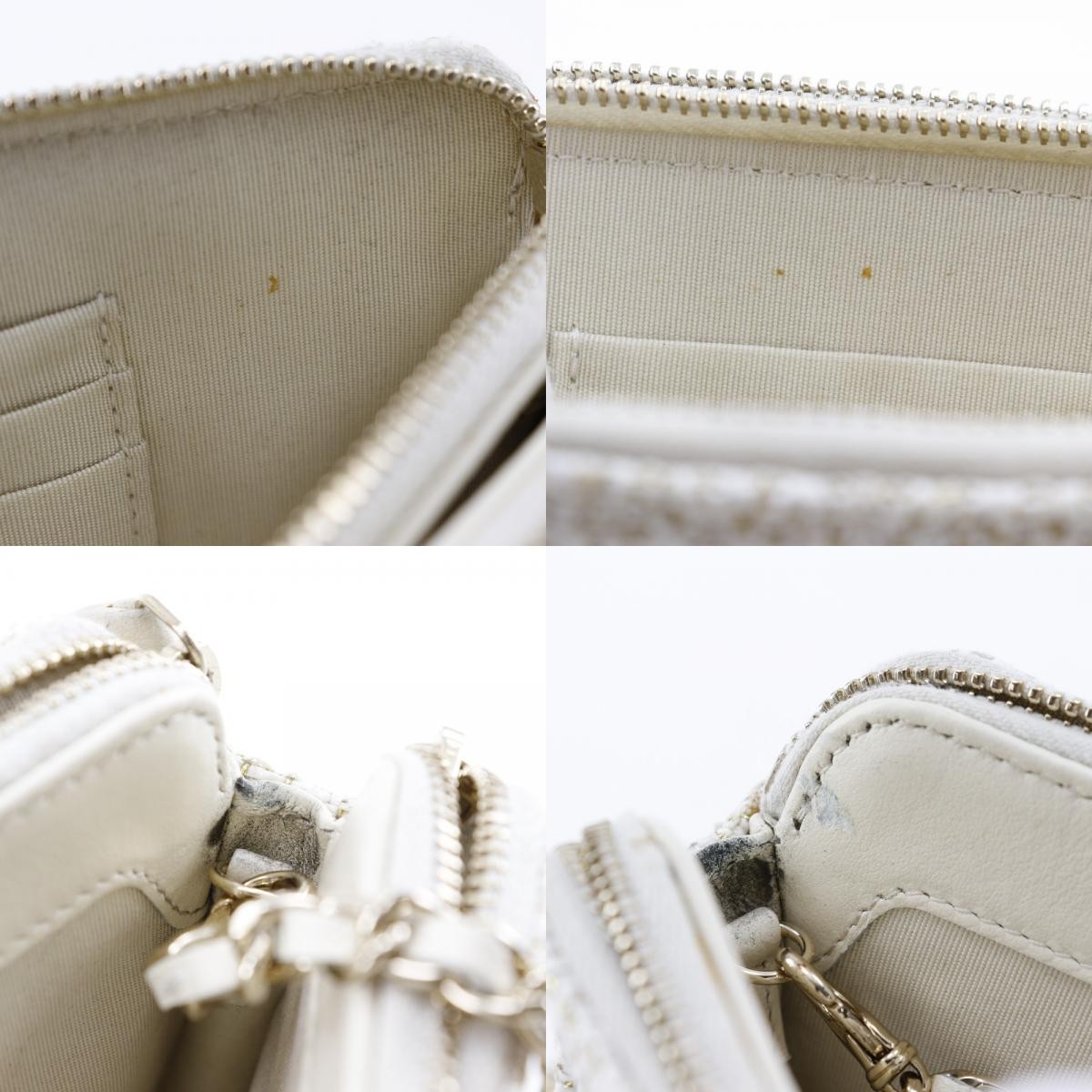 CHANEL Deauville ChainShoulder Shoulder Bag A84415 2-way clutch White twee…