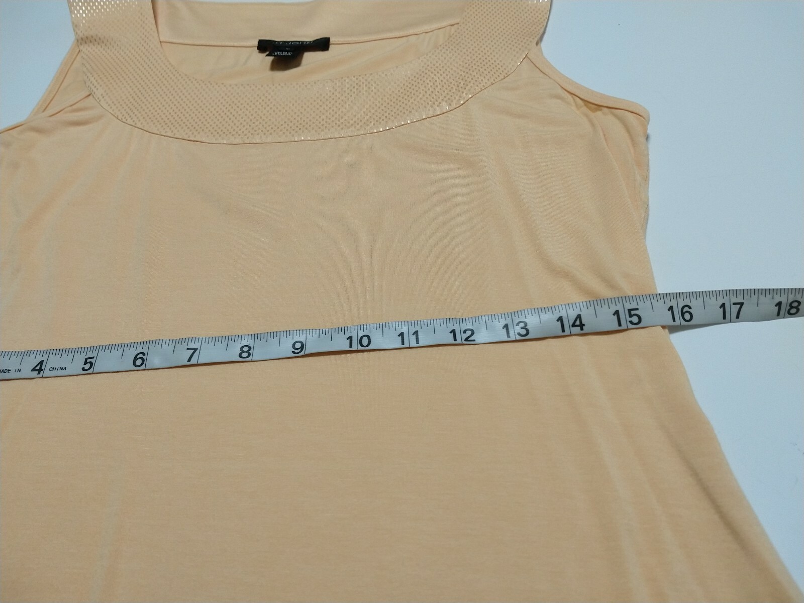 St John M Medium Tank Top Shirt 5% Spandex 95% Viscose Soft orange Sleeveless