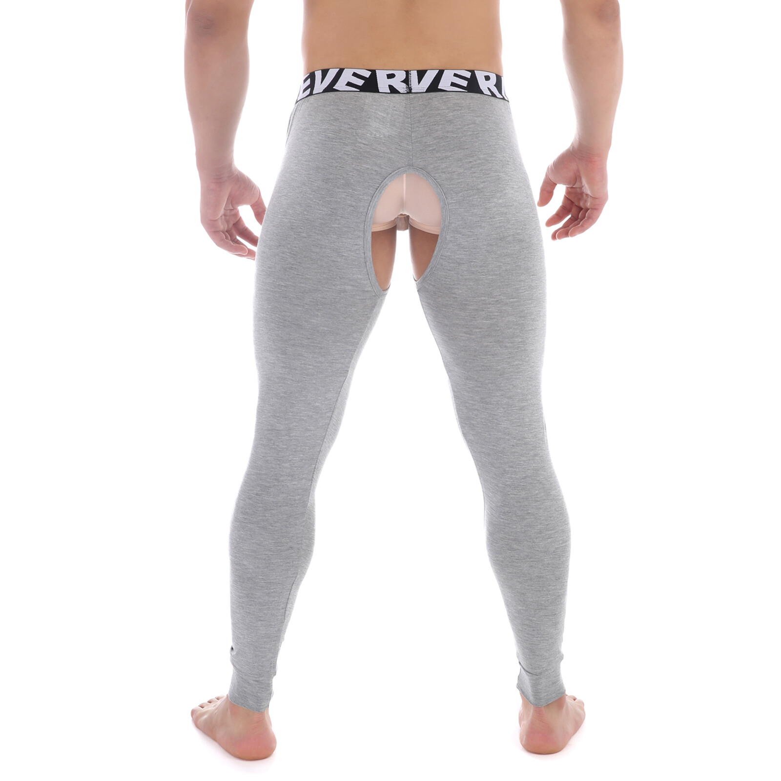 Men Long Johns Thermal Underwear Leggings Open Crotch Pants Pajamas Modal