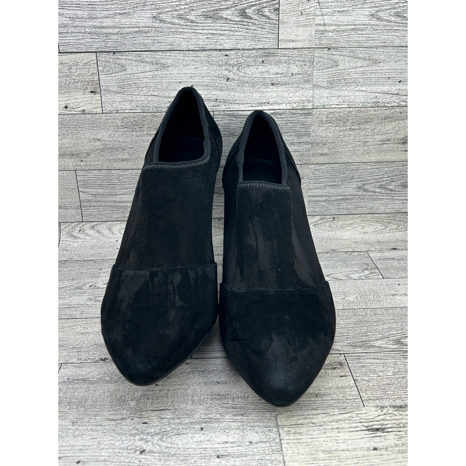 ECCO Shape 75 Black Suede Pointed Toe Ankle Boots Women Sz EU 40 US 9-9.5