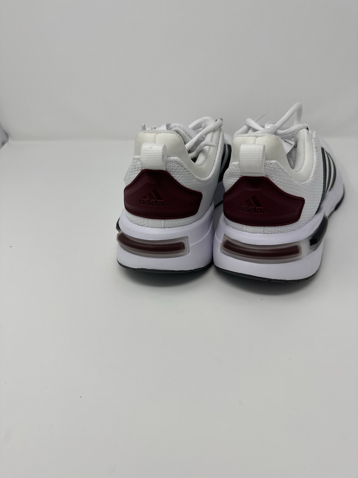 Adidas Racer TR23 White Black Shadow Red Size 8.5 Cloudfoam no sole