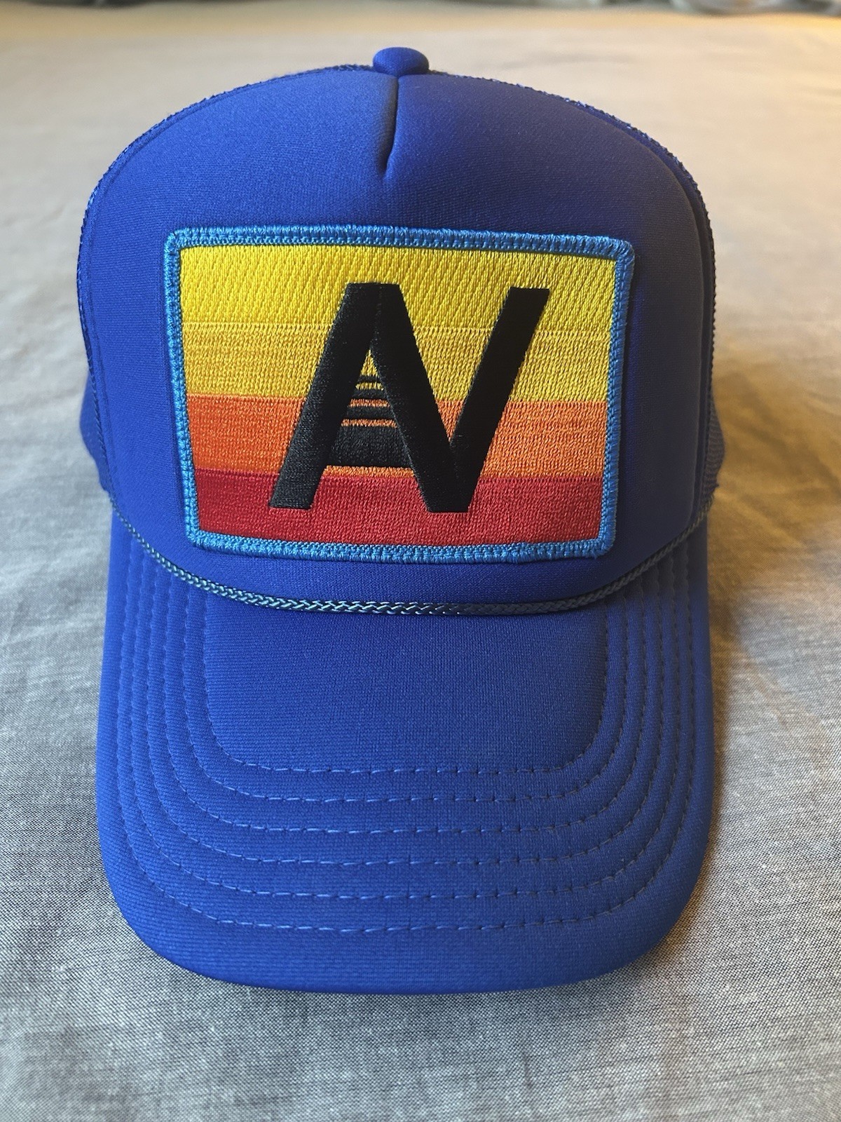 Aviator Nation Blue Solid Trucker Hat One Size Adjustable Mesh Back