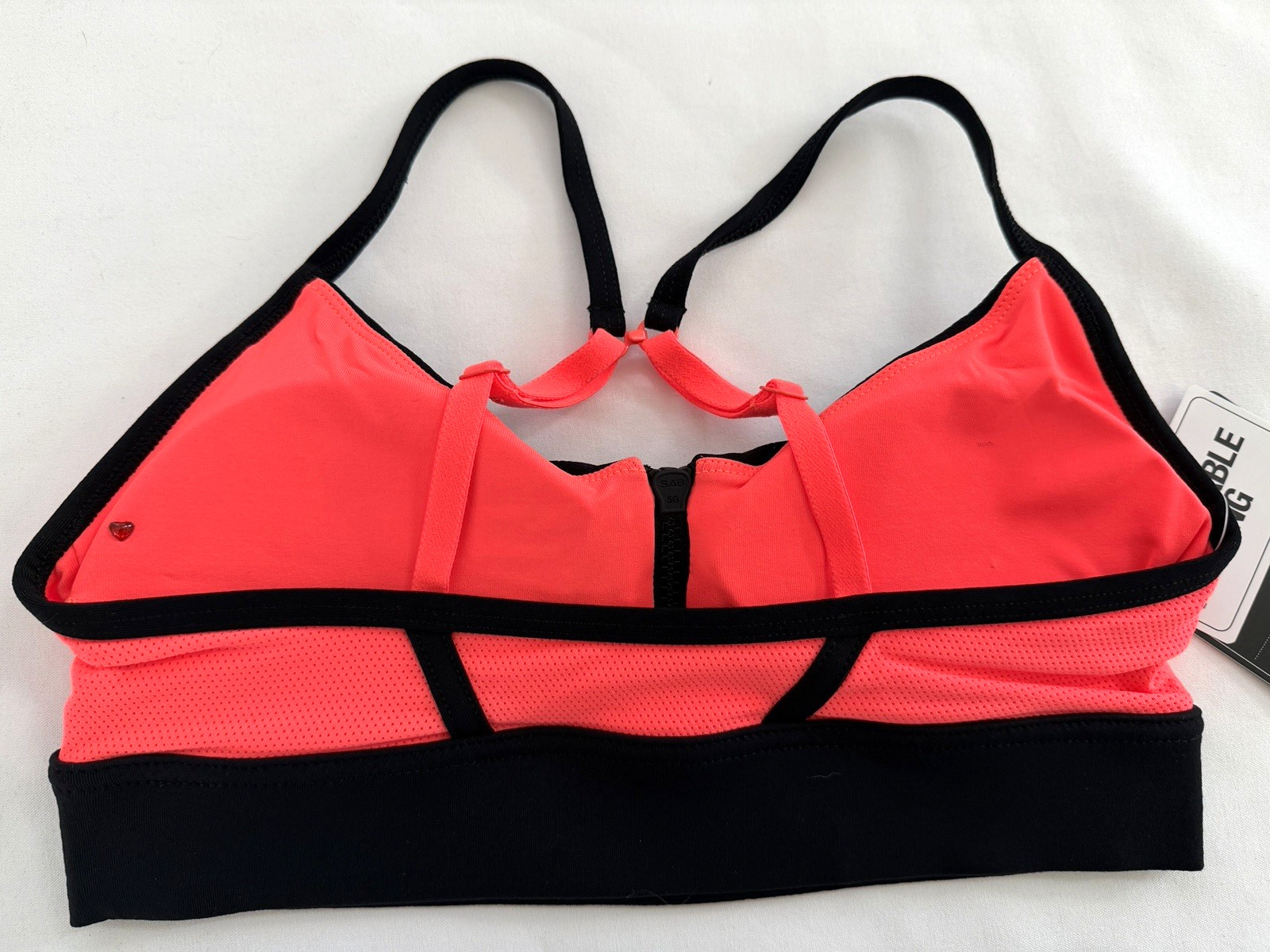 NEW LORNA JANE Sports Bra SZ MEDIUM Mesh Panel Support Workout Top in TANGERINE