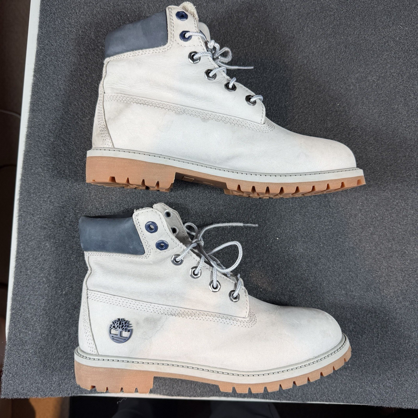 Timberland 6″ Premium Men Sz 6 Bone Ivory Cream Waterproof Work Boot