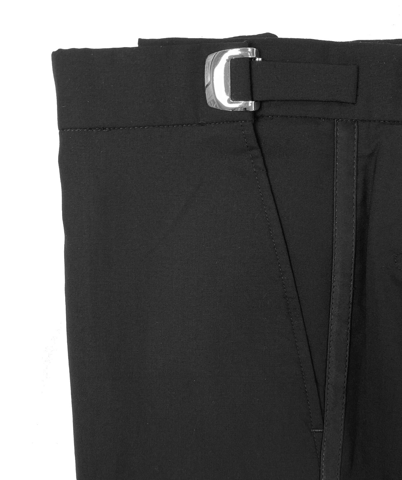 Men’s Black Tuxedo Pants Flat Front with Satin Stripe 38 Waist 32 Length