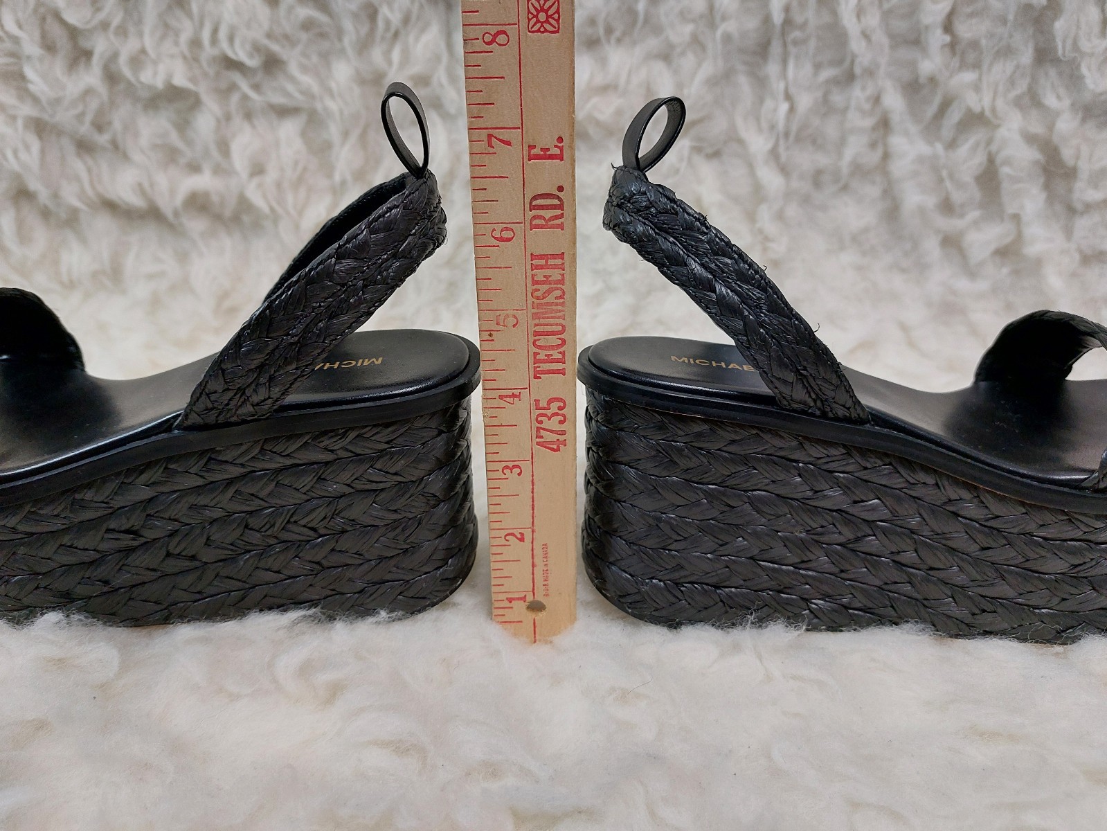MICHAEL Michael Kors Sandra Straw Platform Sandal 7M