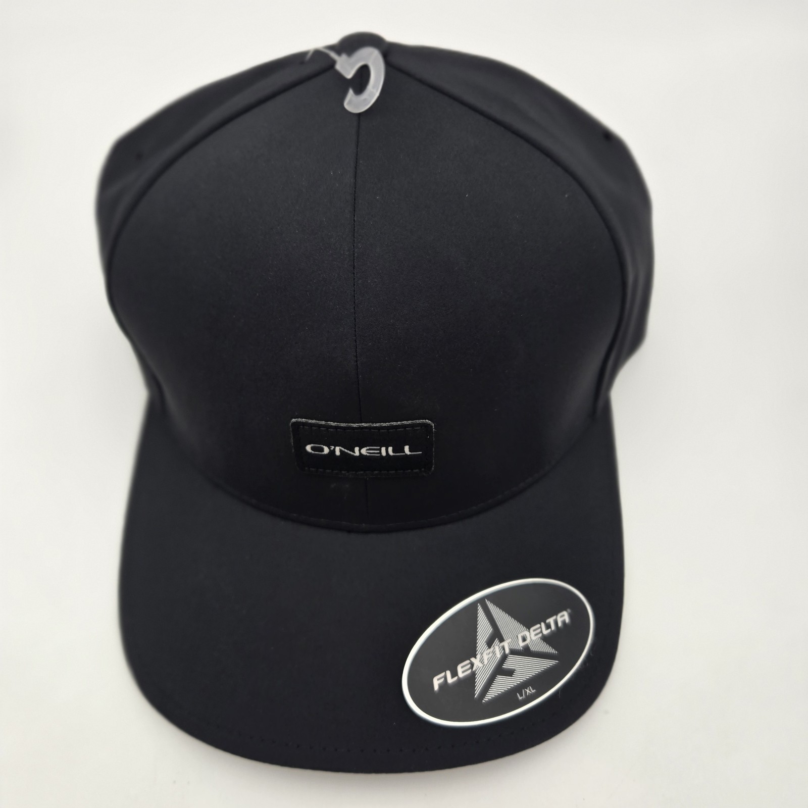 NEW O’Neill Flexfit Delta Fitted Hat Cap Mens Large/XL Black Stain Block Tech
