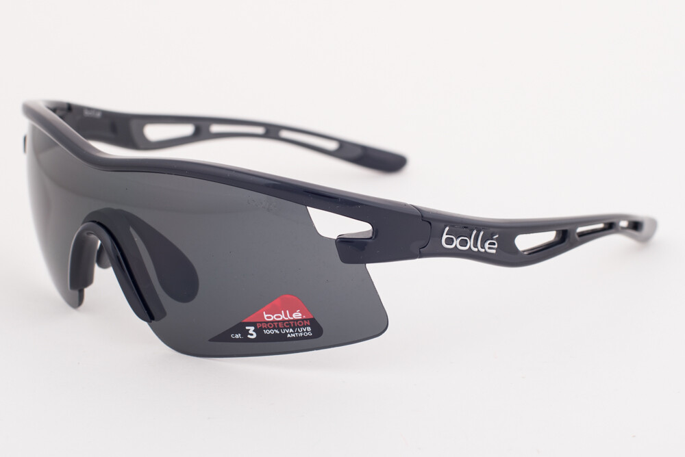 Bolle VORTEX Shiny Black / Gray PC True Neutral Smoke TNS Sunglasses 11858 136mm