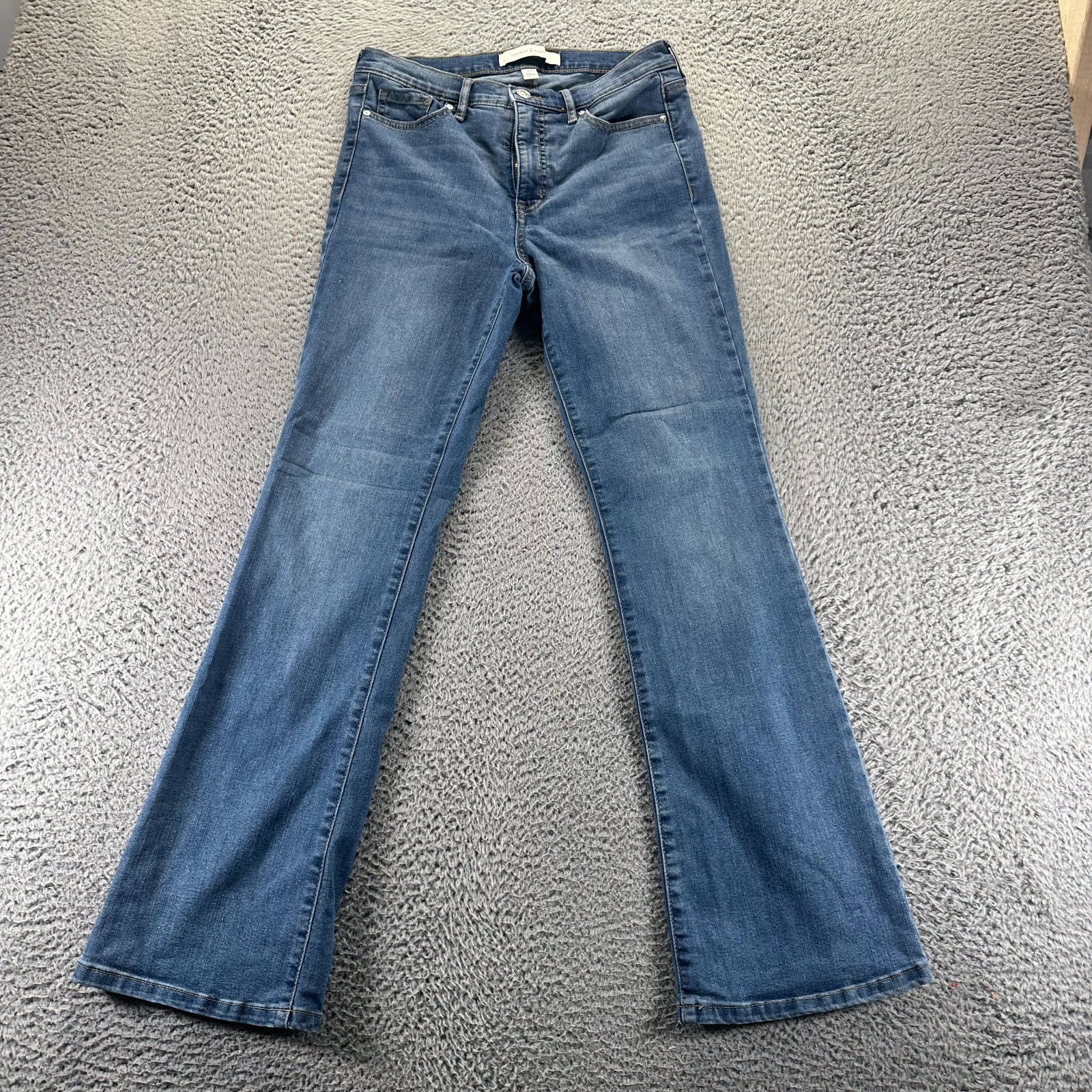 American Vintage Jeans Womens 6 Blue Cotton Denim Bootcut Leg Faded Workwear