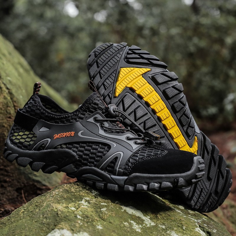 Amphibious Hiking Shoes Mens Quick Drying Water Shoes Outdoor Mesh Walking Shoes