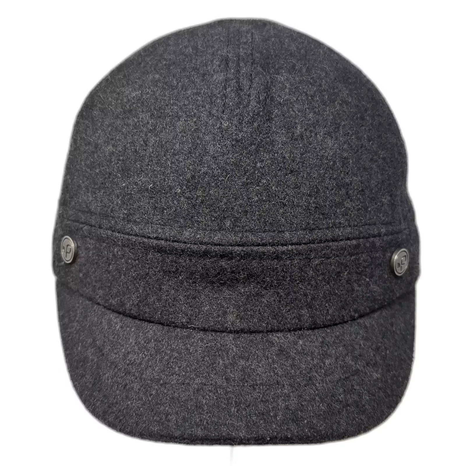 Pistil Army Cap Black OS Wool Blend Metal Logo Adjustable Strapback Buckle Hat