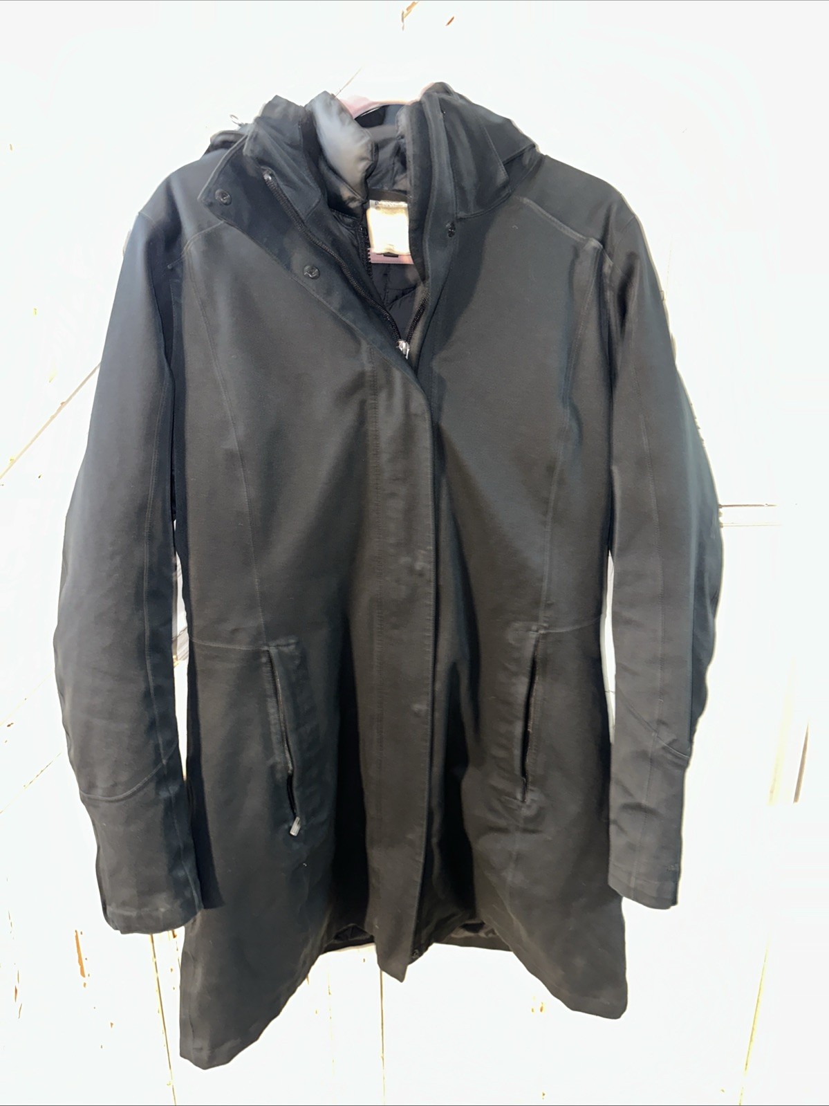 Patagonia 3-in-1 Tres Down Parka Jacket Womens Large BLACK Mint Condition