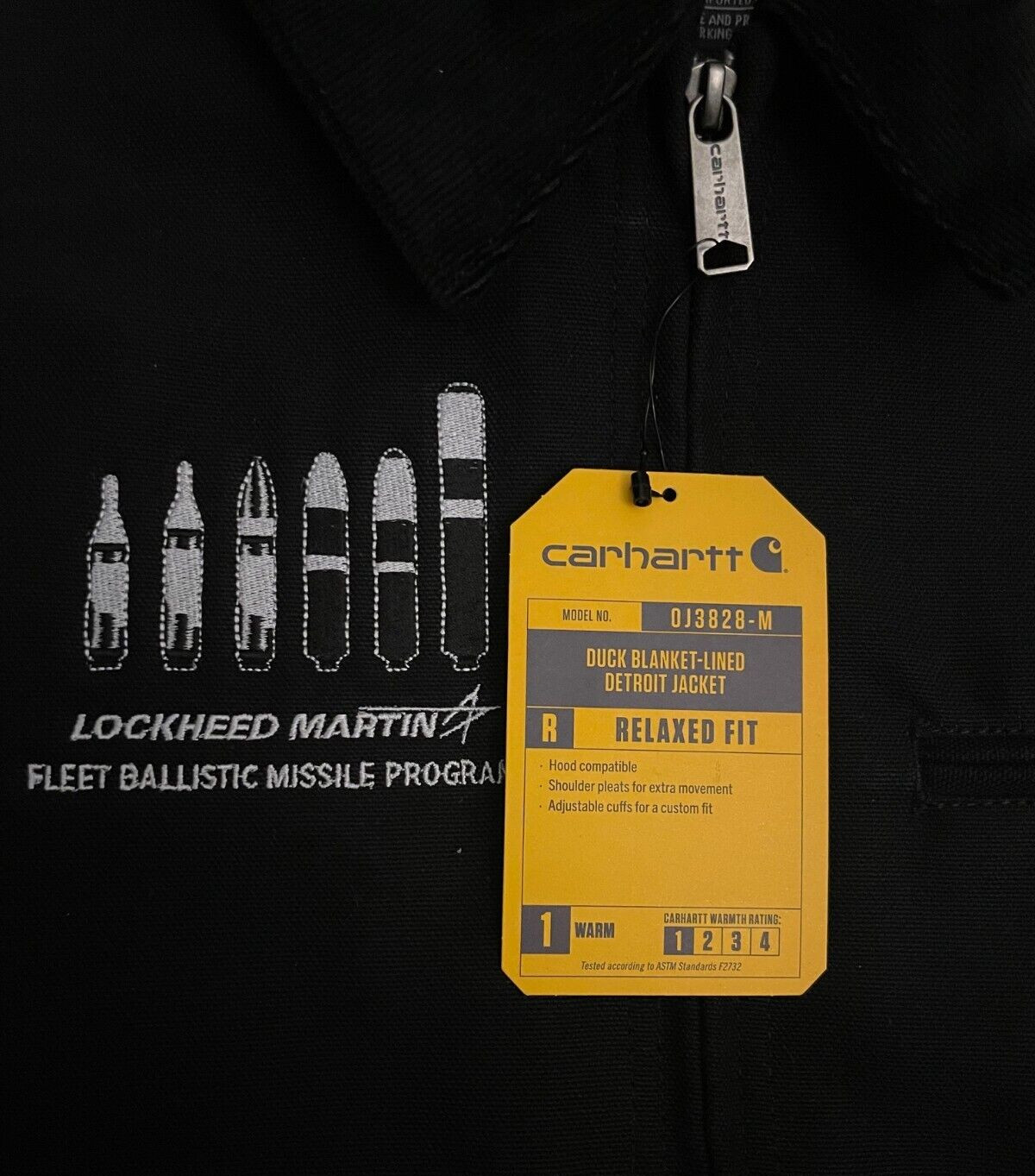 Lockheed Martin ICBM Black Carhartt Duck Detroit Jacket (ALL SIZES AVAILABLE✅)