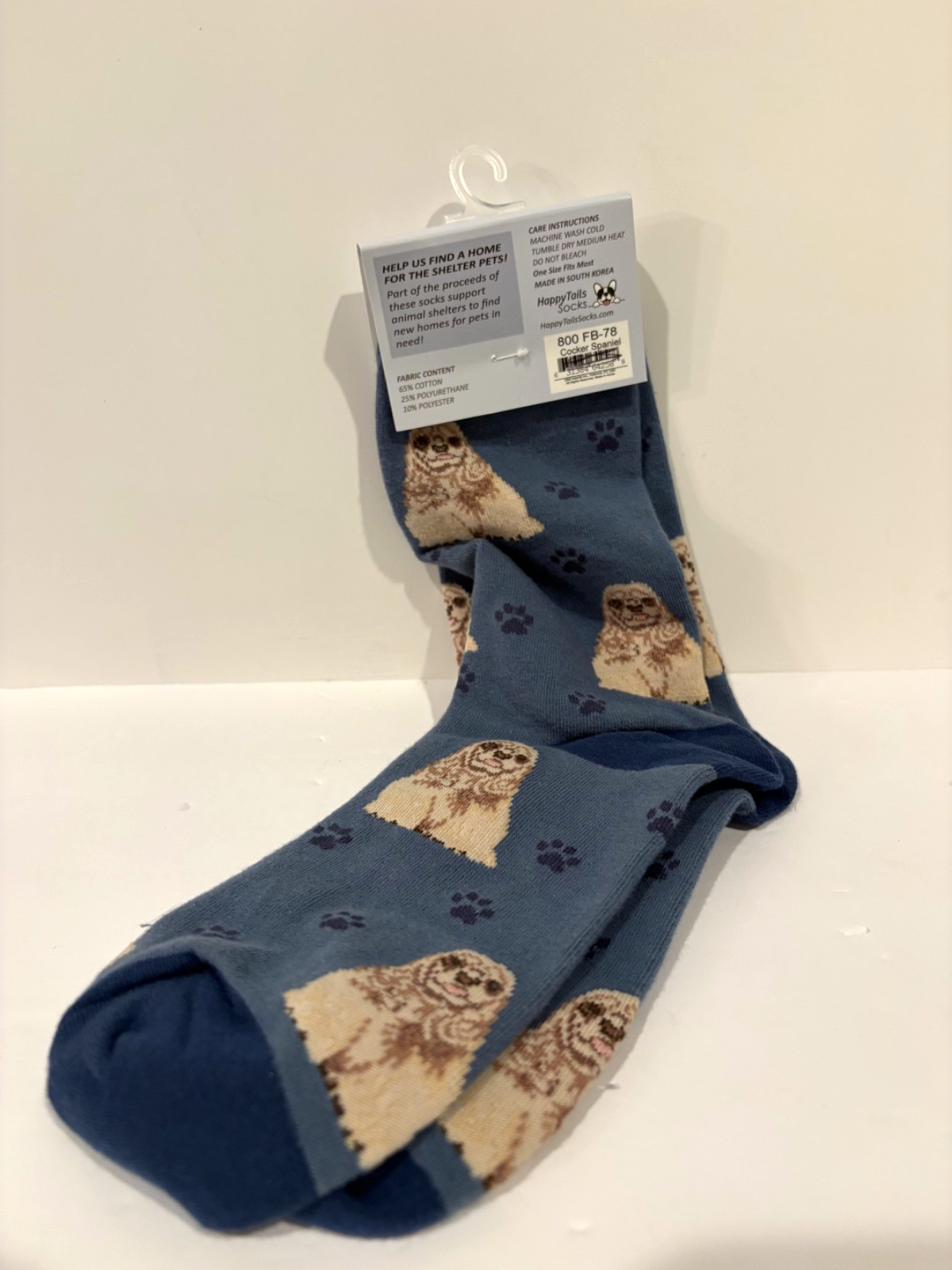 Happy Tails Cocker Spaniel Socks One Size Fit Most