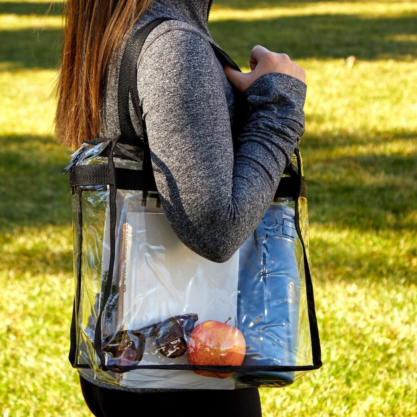 Clear Stadium Tote Bag with Zipper 12x12x6 NFL Stadium Approved