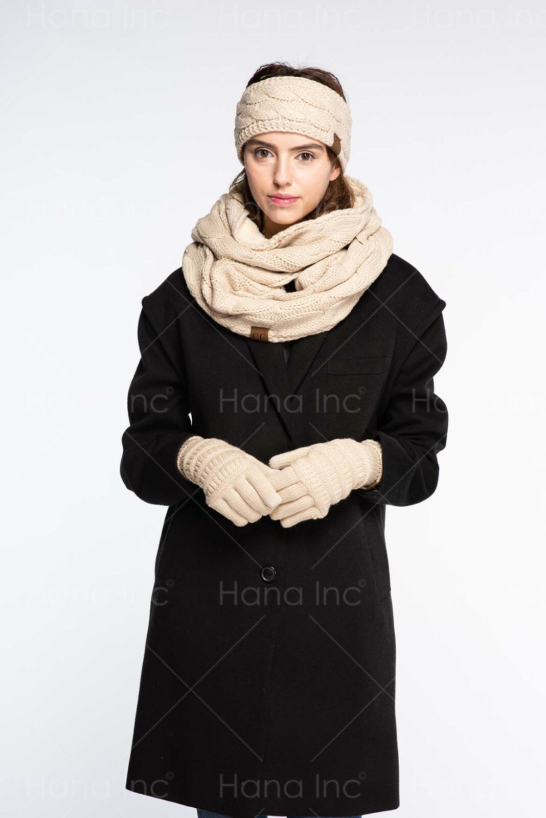 C.C Faux Sherpa Fur Interior Soft and Warm Neck Warmer Infinity Scarf