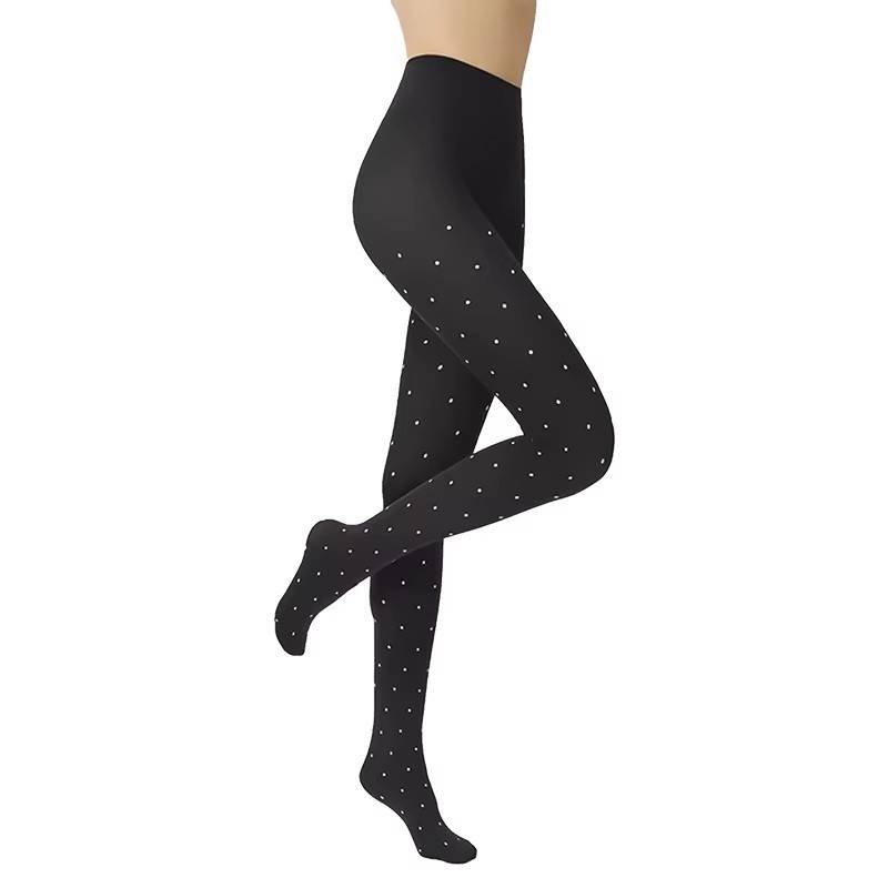 NEW WOMEN’S POLKA DOT PRINT THICK KNIT OPAQUE SOLID TIGHTS PANTYHOSE STOCKINGS