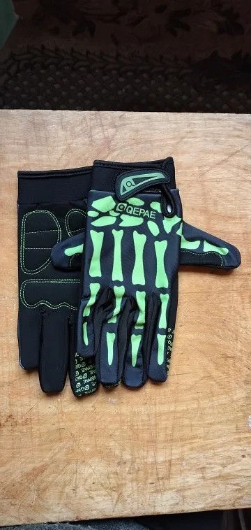 Biker Skeleton Bone Gloves Racing Cycling Motorcycle Mechanics Goth Full Finger
