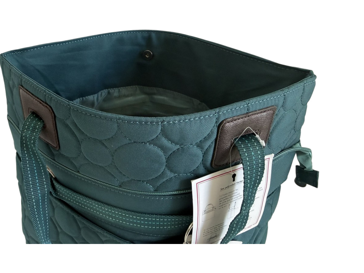 Thirty-One NEW Jade Quilted Dots $75 Vary You Versatile Tote Bag Handbag Purse
