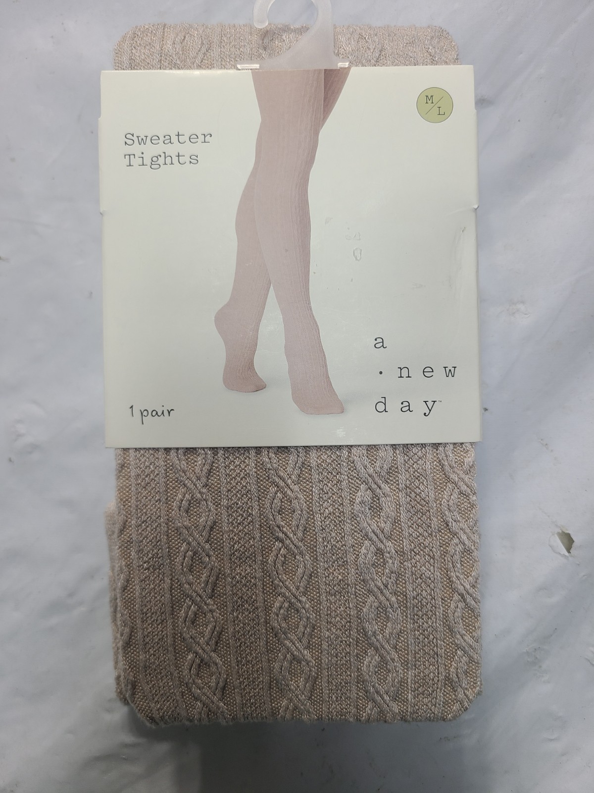 Women’s Cable Sweater Tights A New Day Oatmeal Heather Size M/L