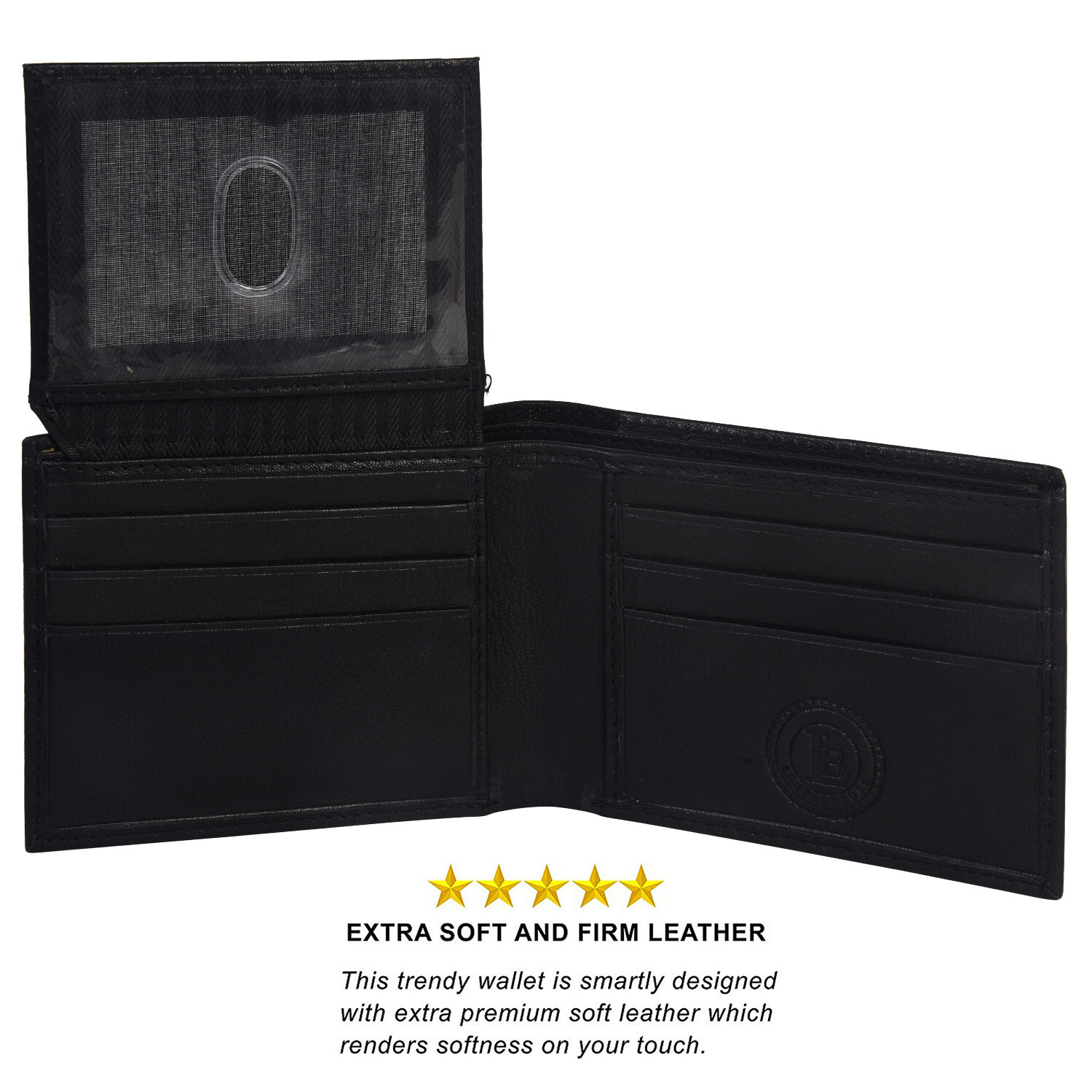 Genuine Leather Minimalist Bifold Wallets For Men RFID Blocking Slim Mens Wallet