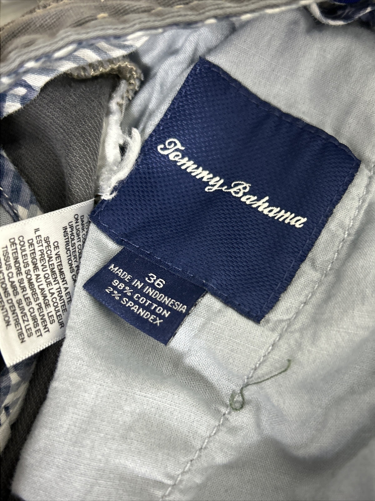 Tommy Bahama Mens Shorts Gray Cotton Spandex 36×10 Outdoor Beach Golf