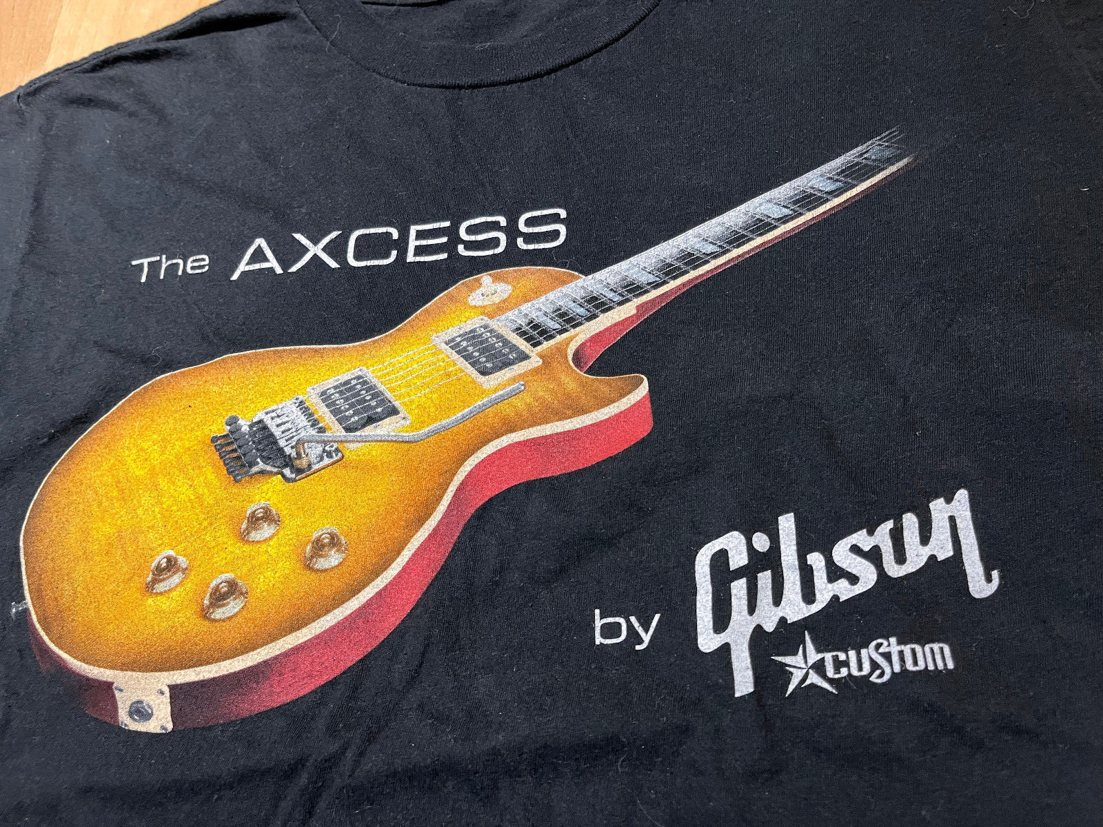 Les Paul Access Custom by Gibson Graphics BLACK Tshirt – Men’s Sz Large