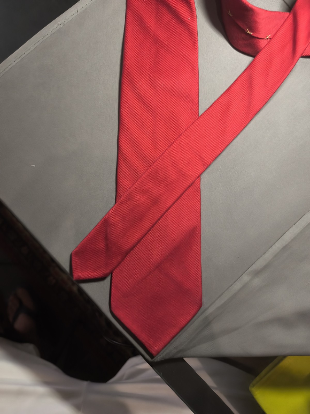A. Di Capua Napoli – Red Solid Color Cotton Tailored Tie