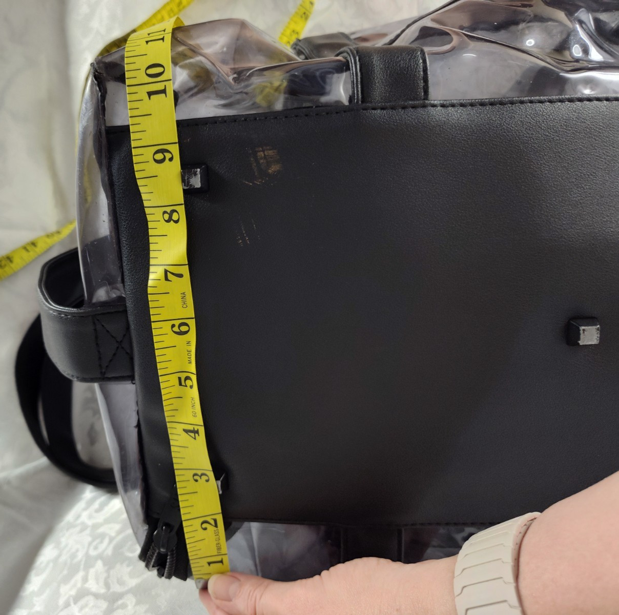 Beis Black & Clear Transparent Duffel Gym Travel Weekender Bag ST42