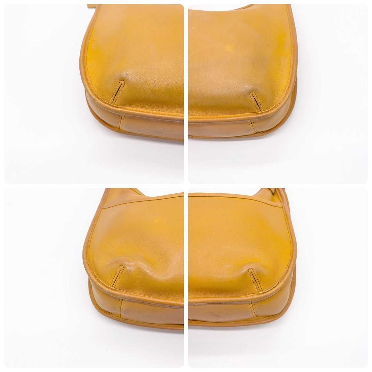 COACH Vintage Yellow Leather Ergo Shoulder Bag 9033 Made in USA From Japan