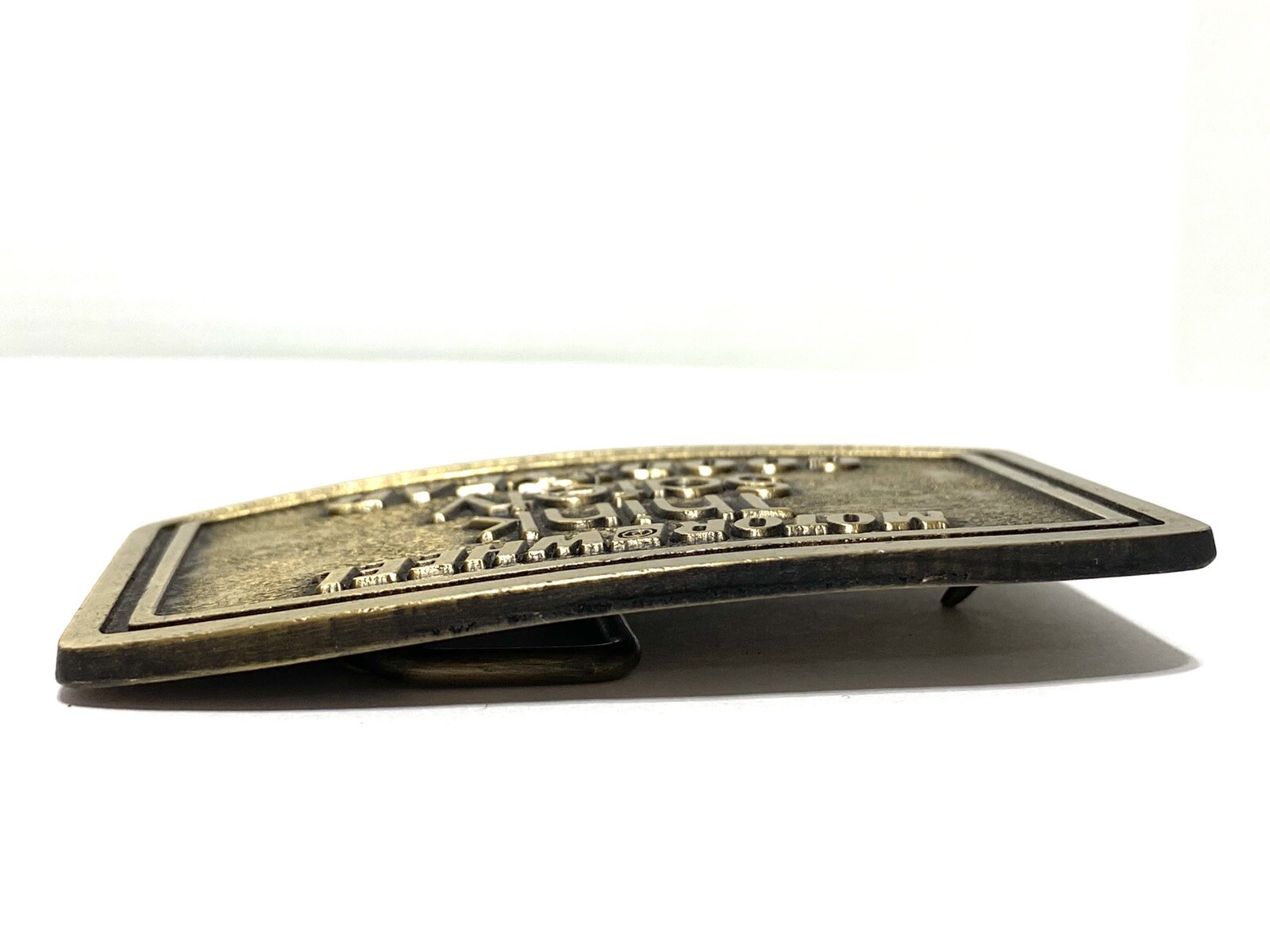 VTG Motor Wheel Good Year Auto Brass USA Belt Buckle Think Safety ENGRAVABLE!
