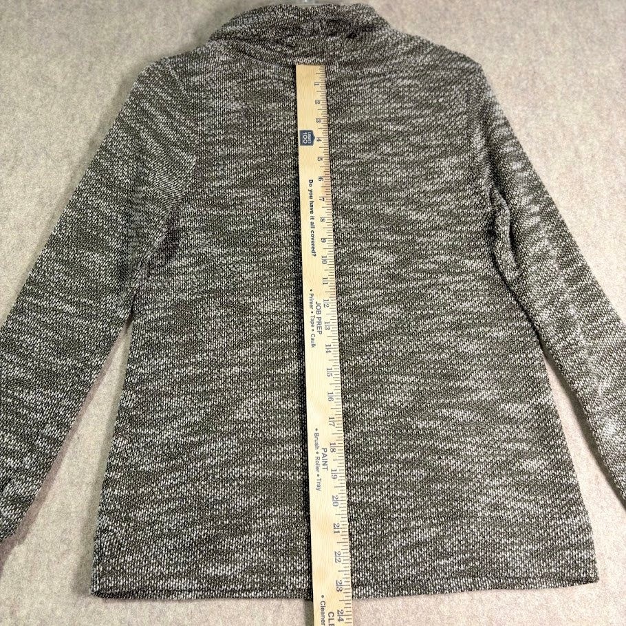 Loveappella Sweater Womens M Olive Marled Knit Cowl Neck Pocket Pullover Cozy